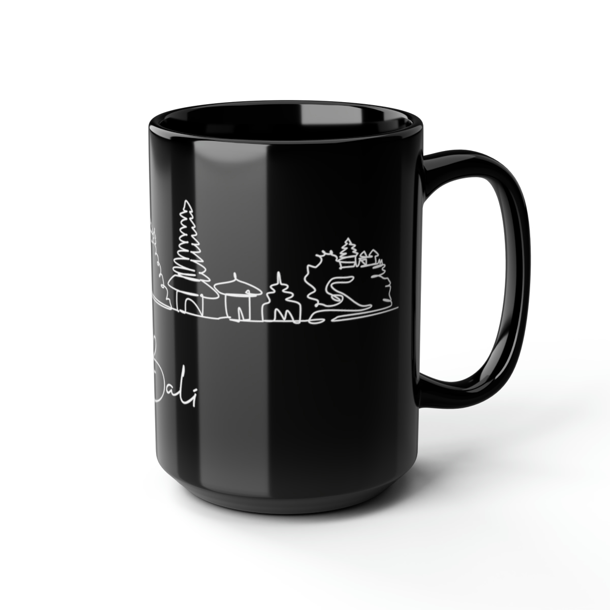 Bali City Skyline Black Mug 15oz Ceramic - Image 6