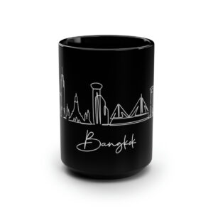 Bangkok City Skyline Black Mug 15oz Ceramic