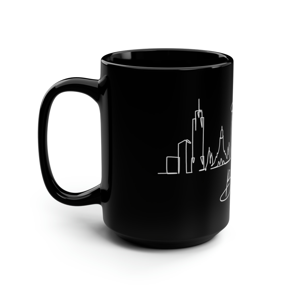 Bangkok City Skyline Black Mug 15oz Ceramic - Image 4