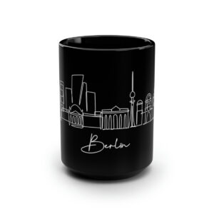 Berlin City Skyline 2 Germany Black Mug 15oz Ceramic
