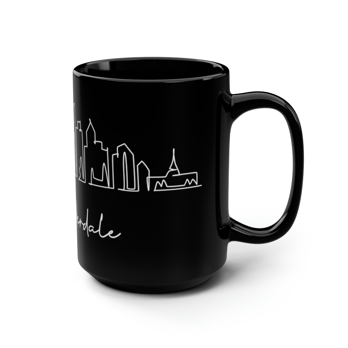 Fort Lauderdale City Skyline Black Mug 15oz Ceramic - Image 2