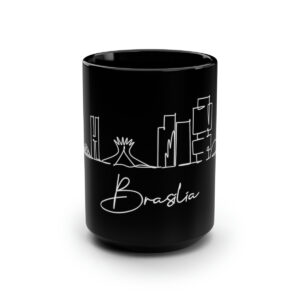Brasilia City Skyline Brazil Black Mug 15oz Ceramic