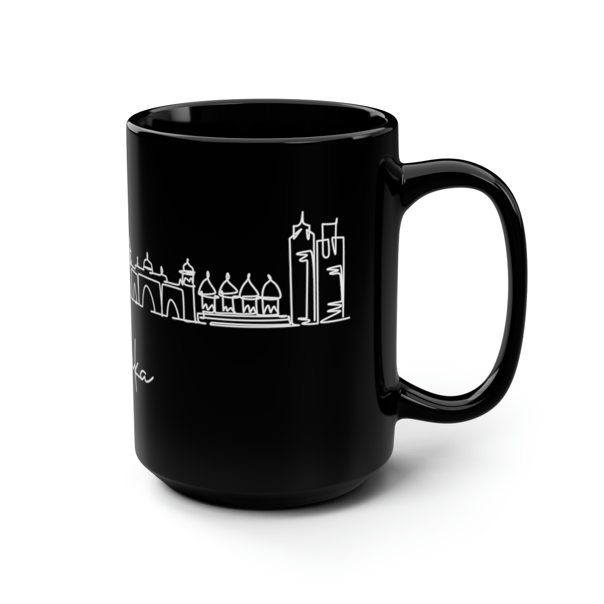 Dhaka City Skyline Bangladesh Black Mug 15oz Ceramic - Image 2