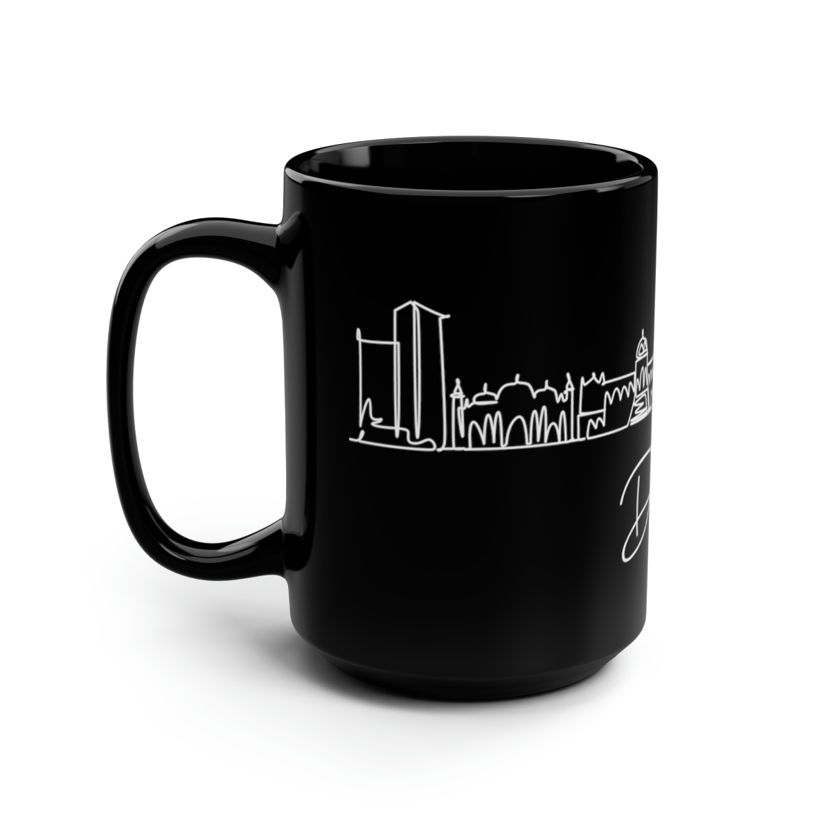 Dhaka City Skyline Bangladesh Black Mug 15oz Ceramic - Image 4