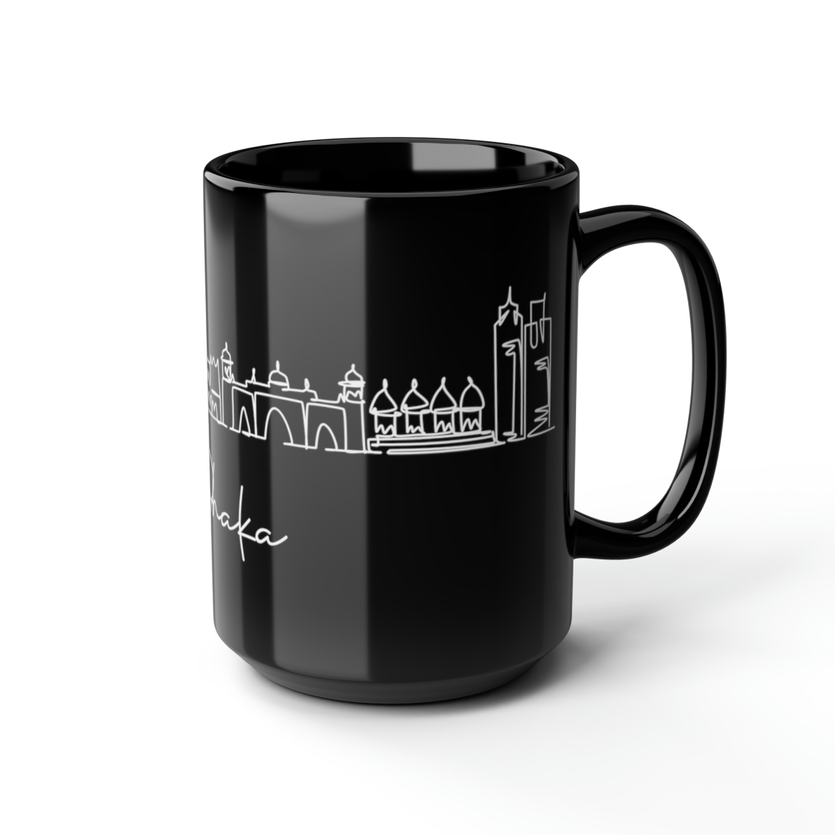 Dhaka City Skyline Bangladesh Black Mug 15oz Ceramic - Image 6