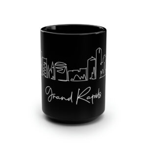 Grand Rapids City Skyline Black Mug 15oz Ceramic