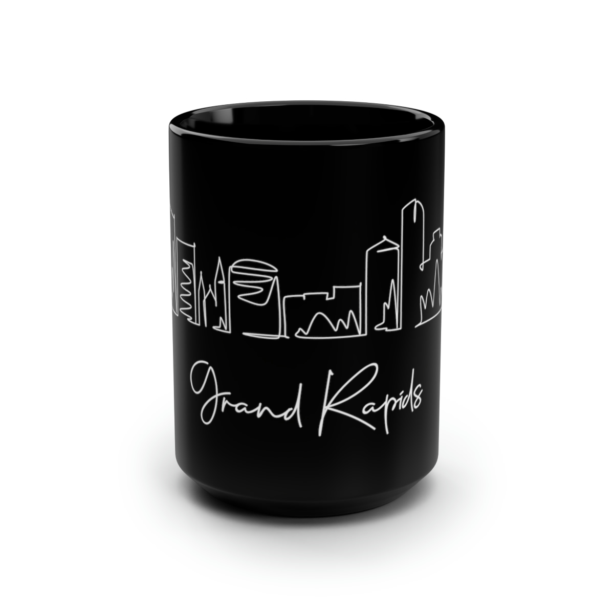 Grand Rapids City Skyline Black Mug 15oz Ceramic