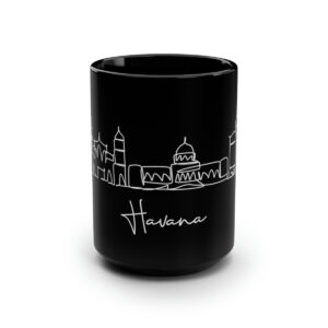 Havana City Skyline Cuba Black Mug 15oz Ceramic