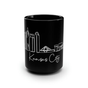 Kansas City Skyline Black Mug 15oz Ceramic