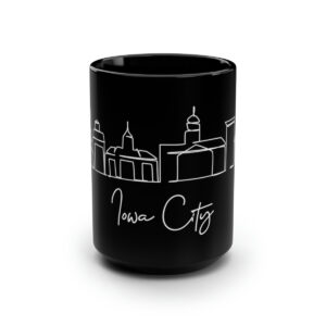 Iowa City Skyline Black Mug 15oz Ceramic