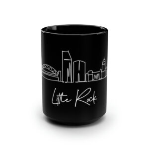 Little Rock City Skyline Arkansas Black Mug 15oz Ceramic