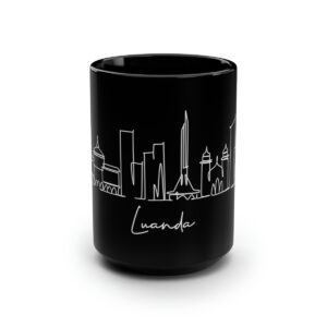 Luanda City Skyline Angola Black Mug 15oz Ceramic