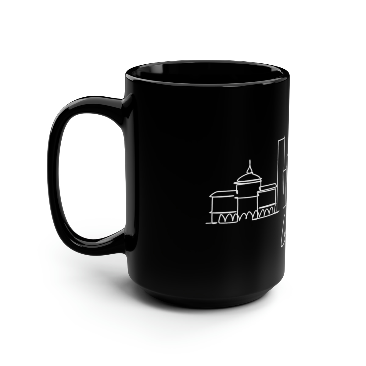 Luanda City Skyline Angola Black Mug 15oz Ceramic - Image 4