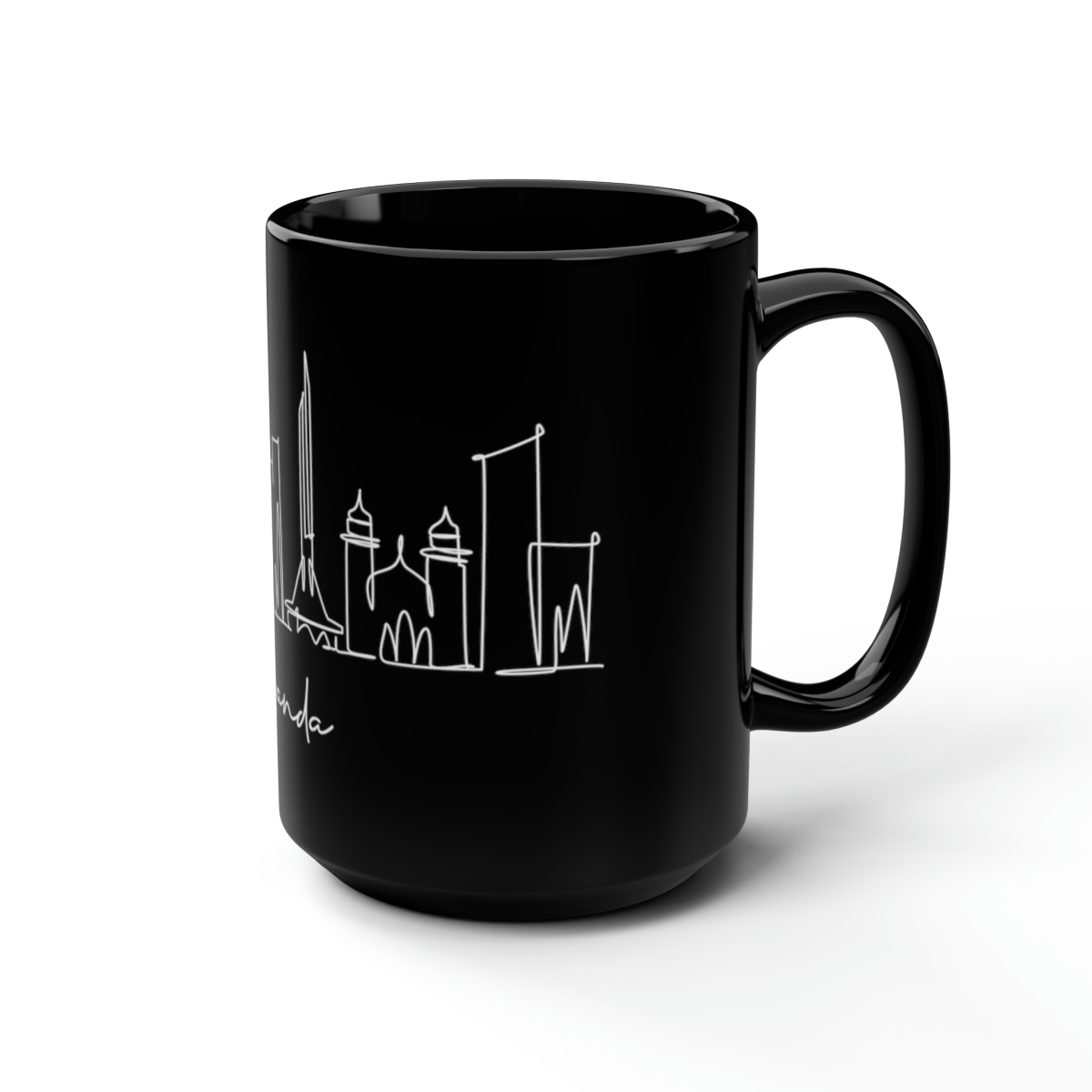 Luanda City Skyline Angola Black Mug 15oz Ceramic - Image 5