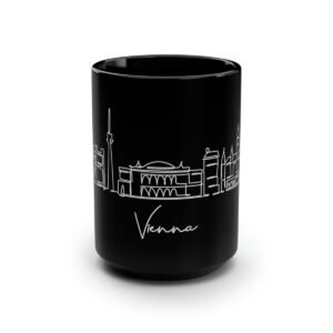Vienna City Skyline Black Mug 15oz Ceramic