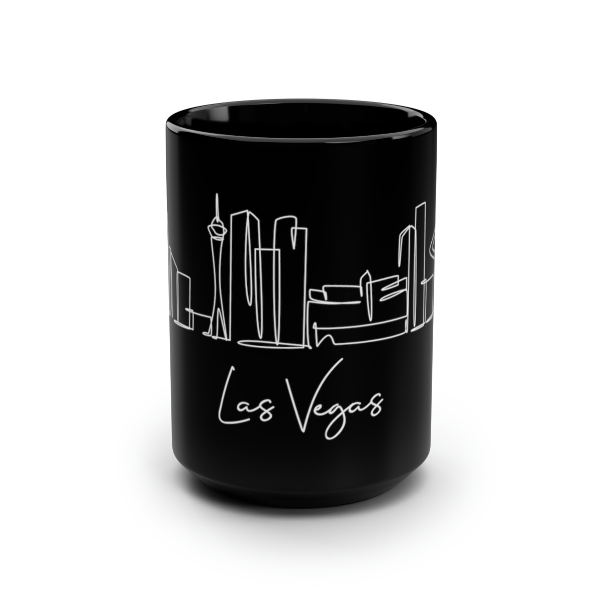 Las Vegas City Skyline Black Mug 15oz Ceramic
