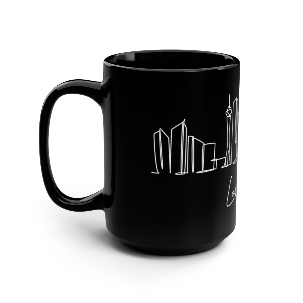 Las Vegas City Skyline Black Mug 15oz Ceramic - Image 4