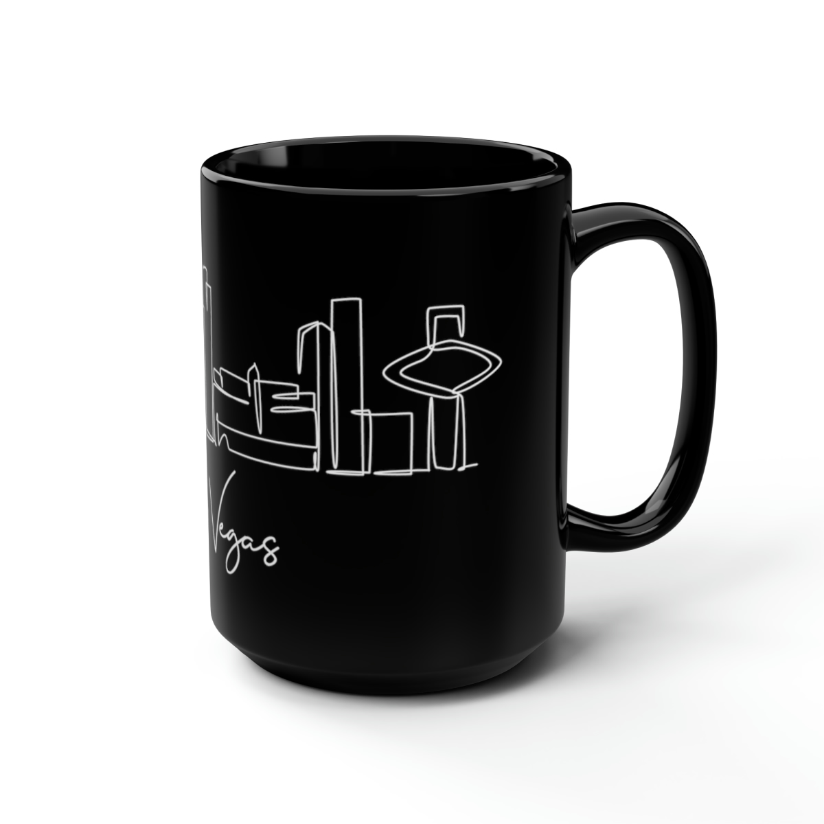 Las Vegas City Skyline Black Mug 15oz Ceramic - Image 5