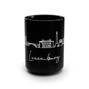Luxembourg City Skyline 1 Black Mug 15oz Ceramic