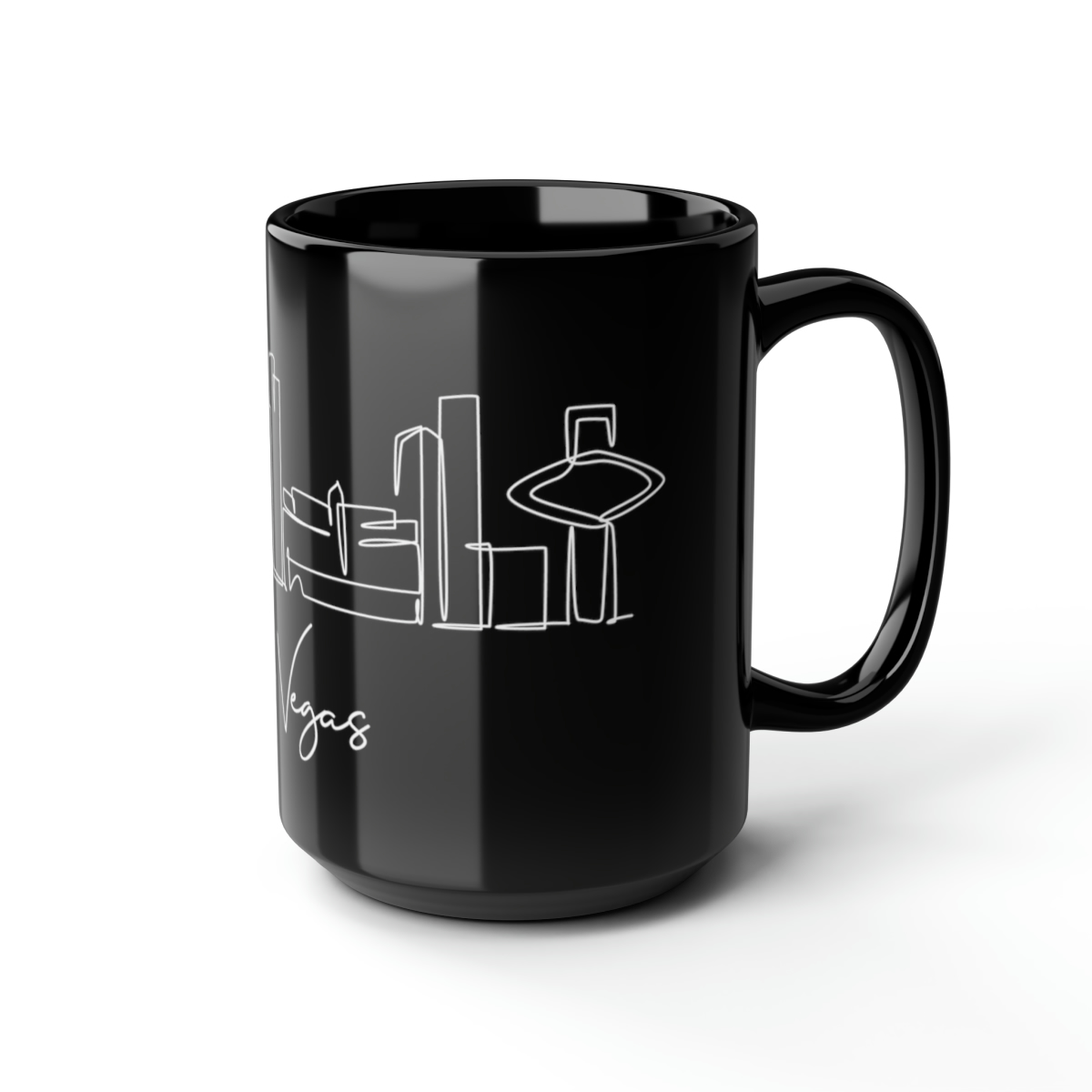 Las Vegas City Skyline Black Mug 15oz Ceramic - Image 6