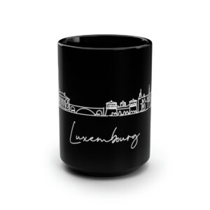 Luxembourg City Skyline 2 Black Mug 15oz Ceramic