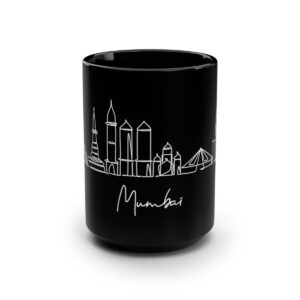 Mumbai City Skyline India Black Mug 15oz Ceramic