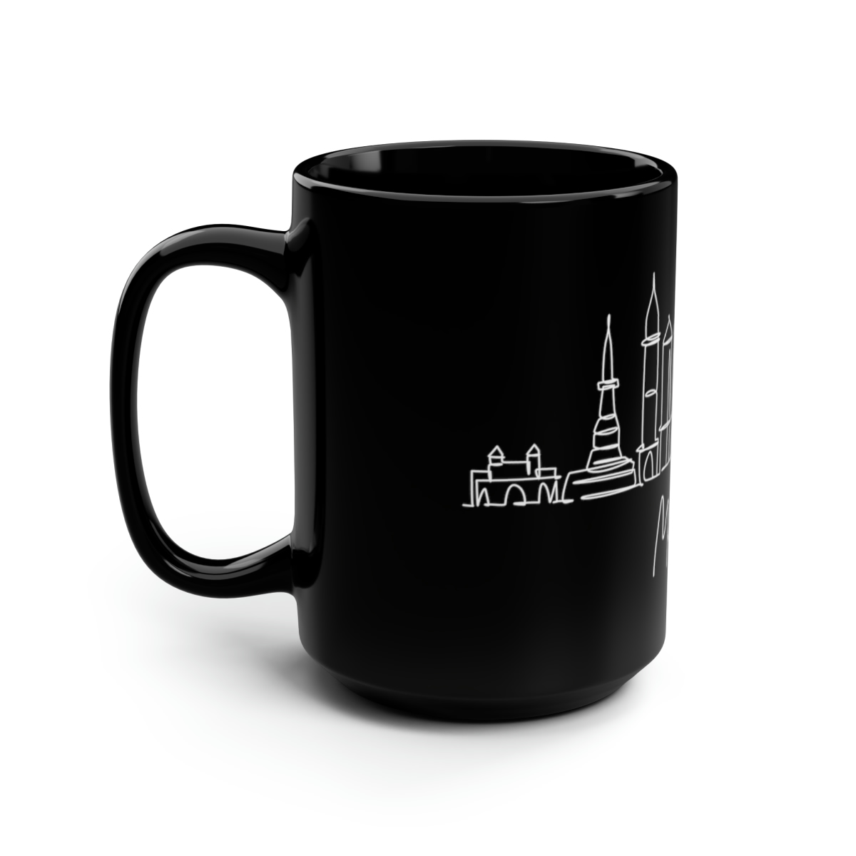 Mumbai City Skyline India Black Mug 15oz Ceramic - Image 4