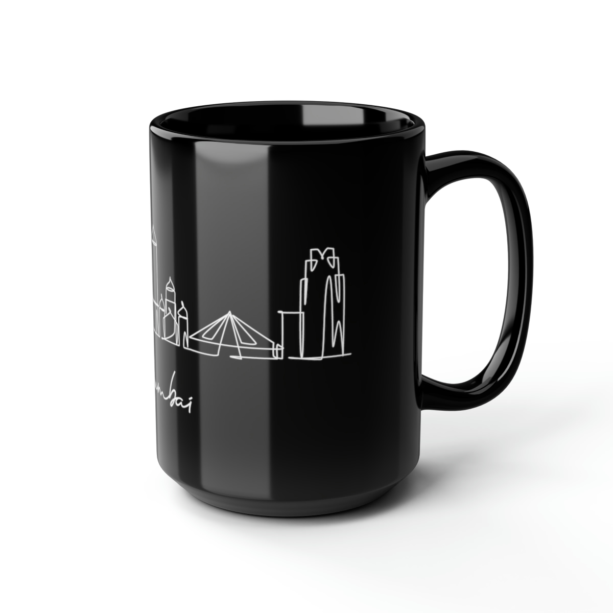 Mumbai City Skyline India Black Mug 15oz Ceramic - Image 6